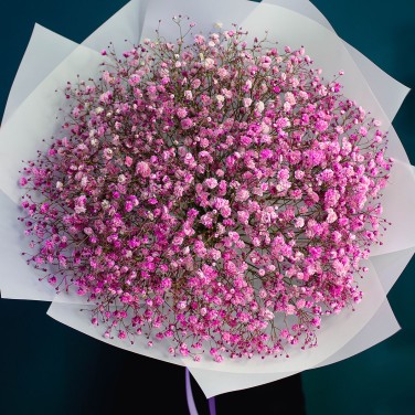 Малиновый закат Букет из гипсофилы