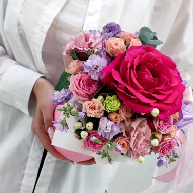 Ягодный морс коробка мини с цветами