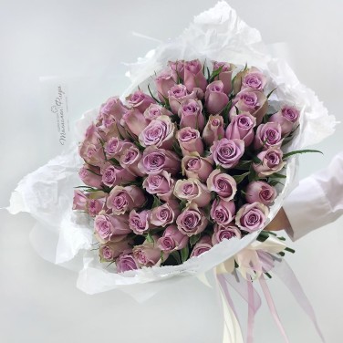 Лавандовые сны монобукет из 51 розы
