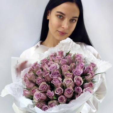 Лавандовые сны монобукет из 51 розы