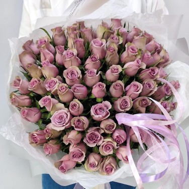 Лавандовые сны монобукет из 75 розы