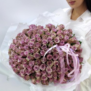 Лавандовые сны монобукет из 151 розы