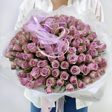 Лавандовые сны монобукет из 101 розы