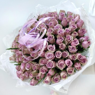 Лавандовые сны монобукет из 101 розы