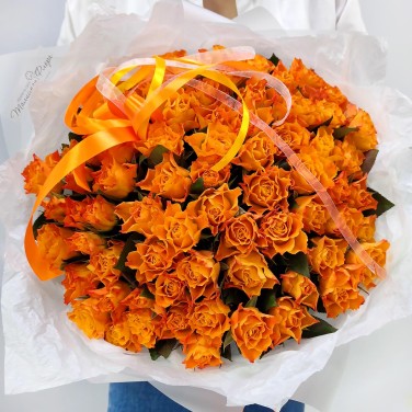 Рыжее солнце - 75 роз в монобукете