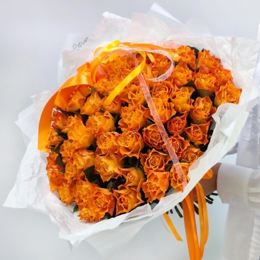 Рыжее солнце - 75 роз в монобукете
