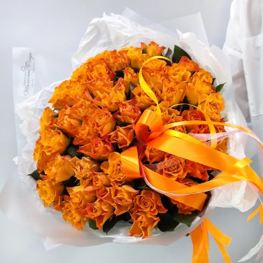 Рыжее солнце - 51 роз в монобукете
