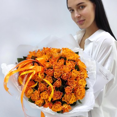 Рыжее солнце - 51 роз в монобукете