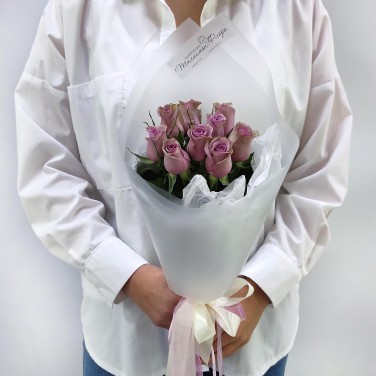 Лавандовые сны монобукет из 9 роз