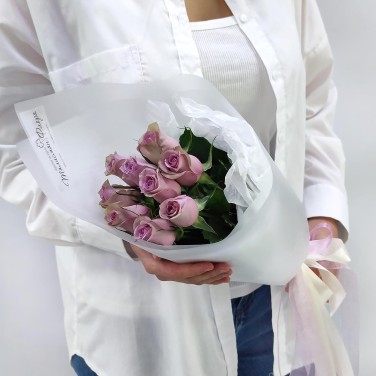 Лавандовые сны монобукет из 9 роз
