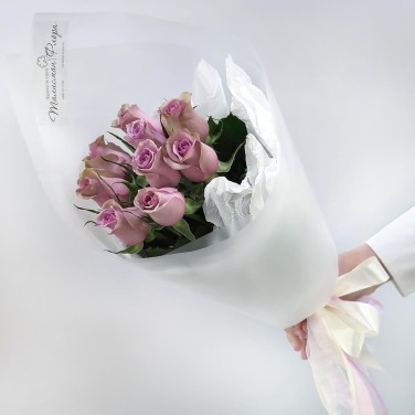 Лавандовые сны монобукет из 9 роз