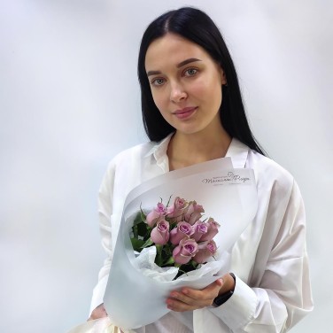 Лавандовые сны монобукет из 9 роз