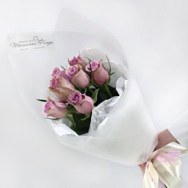 Лавандовые сны монобукет из 7 розы