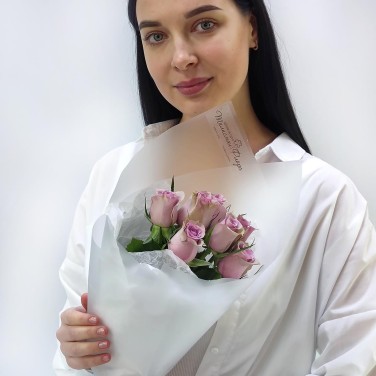 Лавандовые сны монобукет из 7 розы