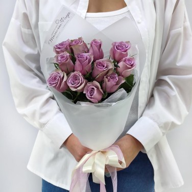 Лавандовые сны монобукет из 11 роз