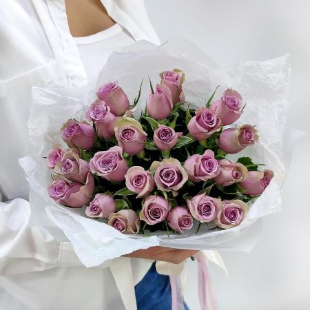 Лавандовые сны монобукет из 15 роз