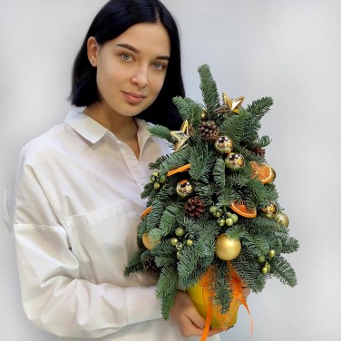 Елочка зимняя с апельсинками