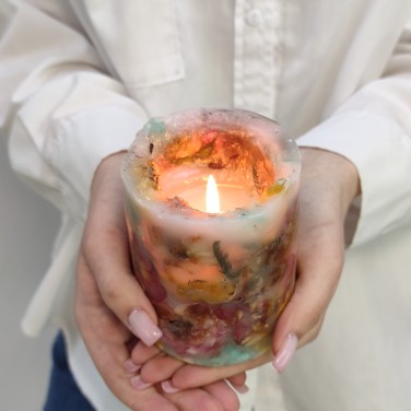 Набор подарочный с интерьерной свечой и ароматными саше