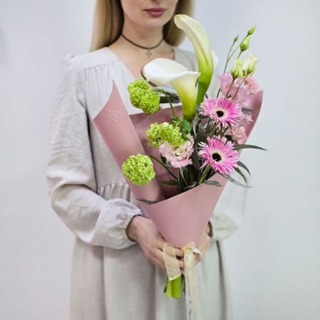 Моей леди букет калл и гербер мини