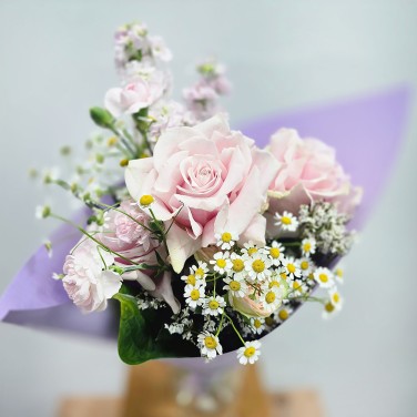 Букет авторский с розовой французской розой