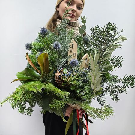 Букет зимний домашний из разной хвои