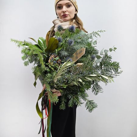 Букет зимний домашний из разной хвои