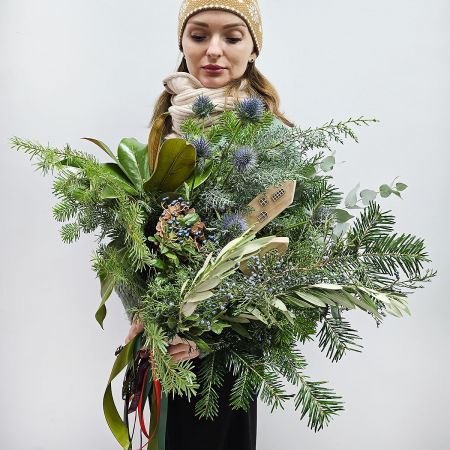 Букет зимний домашний из разной хвои