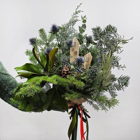 Букет зимний домашний из разной хвои