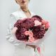 Букет бургунди ред и пионовидных кустовых роз