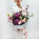 Пурпурность чувств букет с бургунди и маттиолой