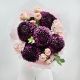 Букет из хризантем бургунди пурпл с розой