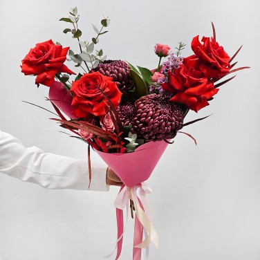 Букет с хризантемой бигуди Укрощение строптивой