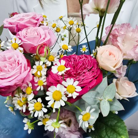 Голубая история букет летний