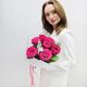 Монобукет с вишневой пионовидной розой