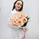 Пионовидные розы мандарин 11 шт
