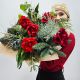 Яркая зима букет с нобилисом и розами