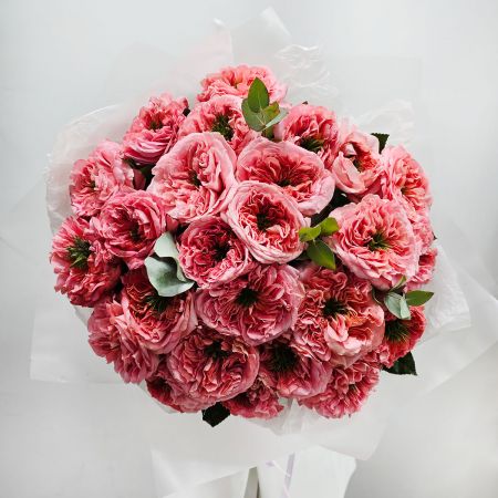 Пионовидные розы мандарин 25 шт