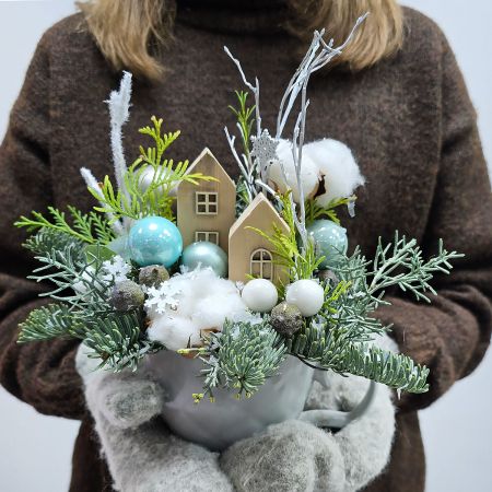 Зимнее очарование композиция в чашке