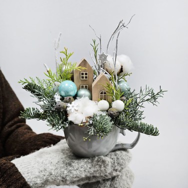 Зимнее очарование композиция в чашке