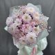 Букет розовых хризантем с гипсофилой Нежность