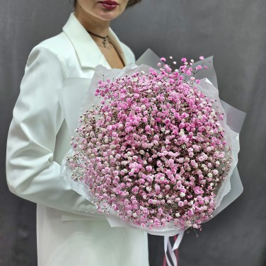 Букет розовых гипсофил Девочке