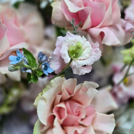 Французские розы в шляпной коробке Розовый сад