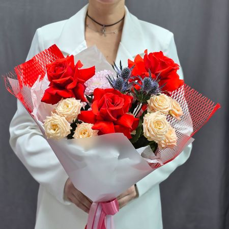 Букет алых роз Ветер страсти