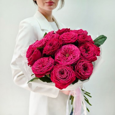 Букет пионовидных роз Джаст Мо 15 шт