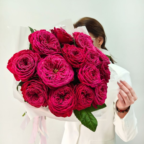 Букет пионовидных роз Джаст Мо 15 шт