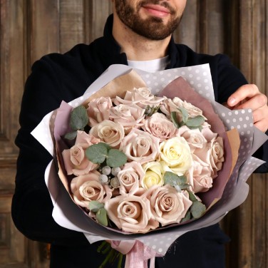 Букет из пудровых роз Чувственные Реалисты Козерог