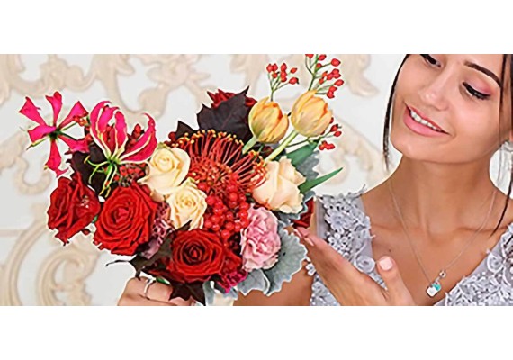 Необычный свадебный букет