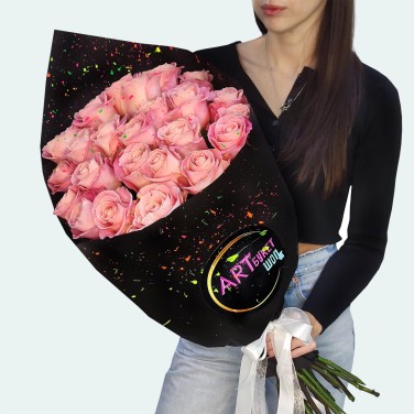 Арт-Букет из 25 Эквадорских роз Хермоза